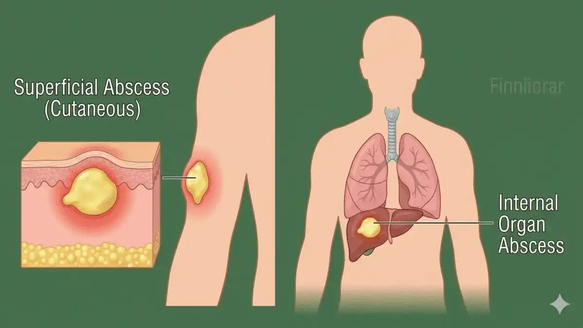 Comparison of superficial and internal infections used to categorize the Abscess ICD 10 Code.