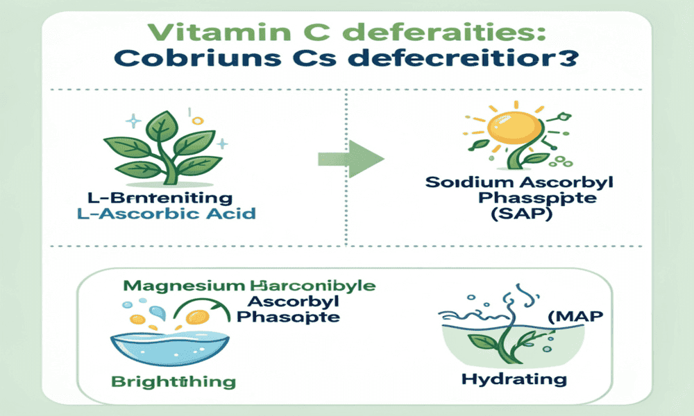 Comparison of Vitamin C types in serums and their benefits