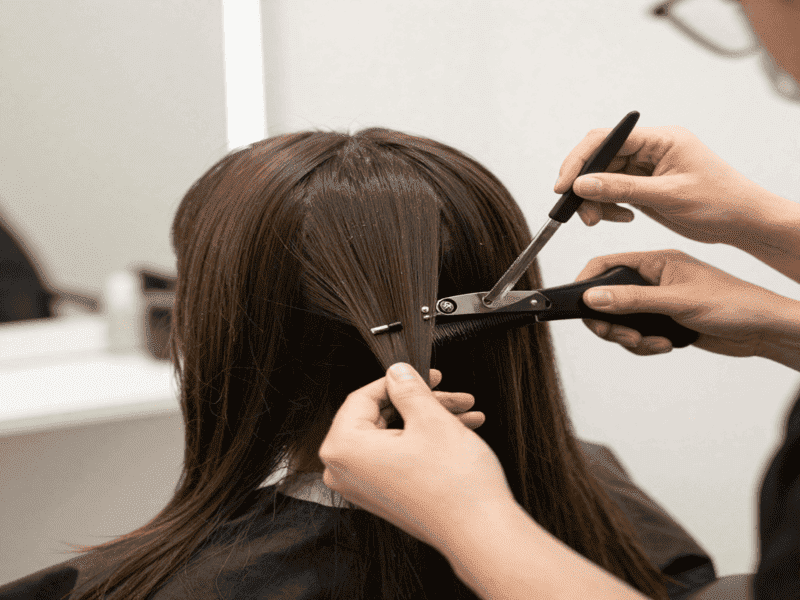 Keratin protein treatment for top layer hair repair