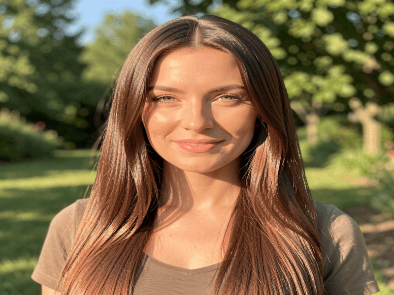 Healthy shiny hair after long term top layer hair repair