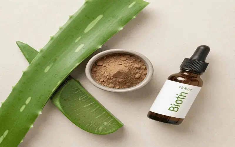 Close-up of Biotin and Caffeine, essential components in the best shampoo for hair loss women Walmart.