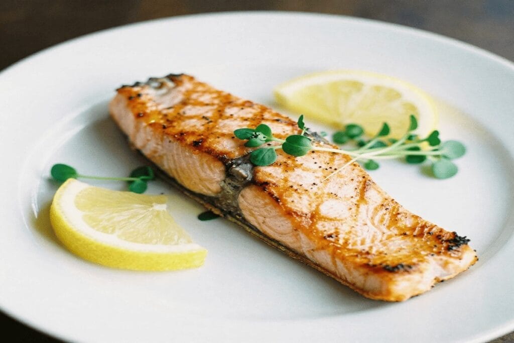 Fatty fish like salmon rich in omega-3 for heart and brain health