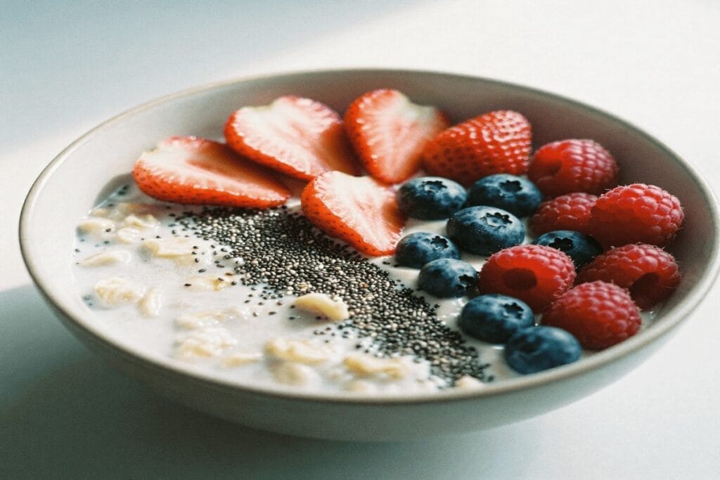 Balanced breakfast with protein, fiber, and healthy fats for energy