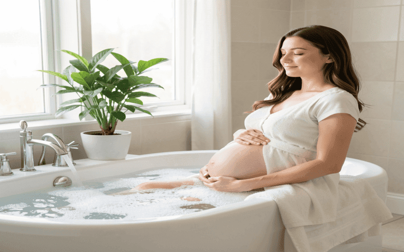 Lukewarm bath to reduce fever during pregnancy