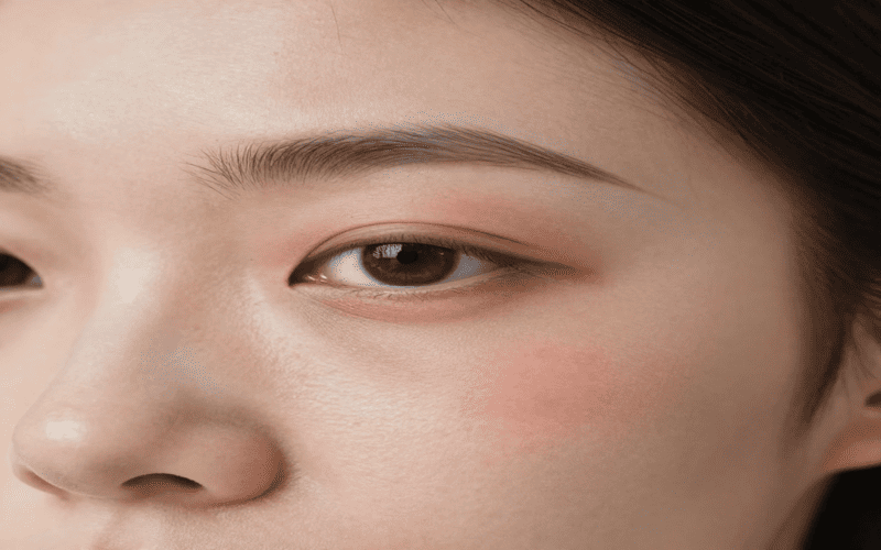 Sensitive under-eye skin showing redness and dryness that requires a gentle eye cream