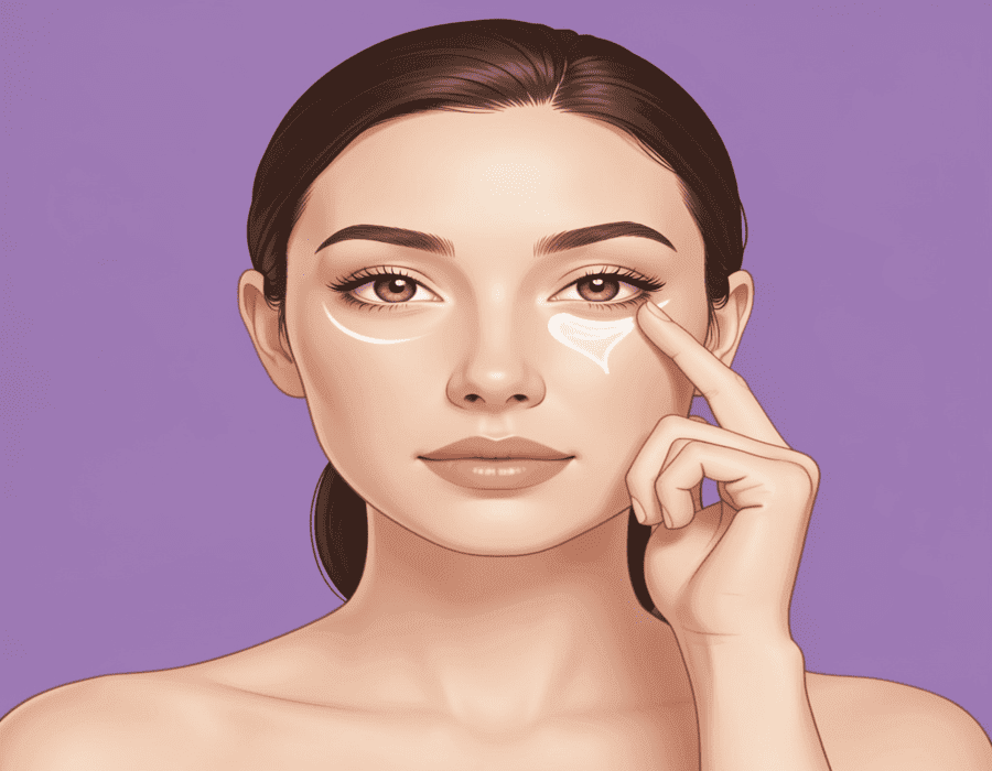 Correct way to apply eye cream using ring finger tapping motion for sensitive skin