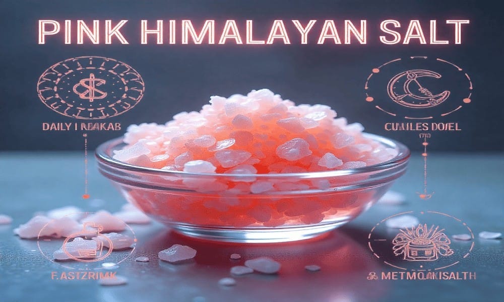 Infographic on safe daily use and benefits of pink Himalayan salt for weight loss.