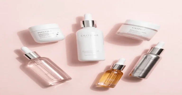 Best peptide serum for aging skin 2026 guide – skincare bottles and jars