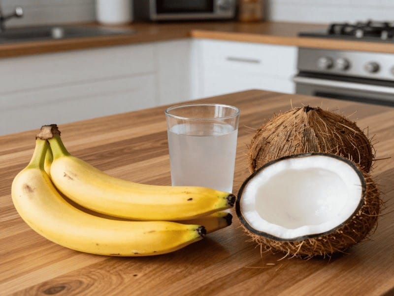 Bananas and coconut water as sources of potassium for electrolyte drink
