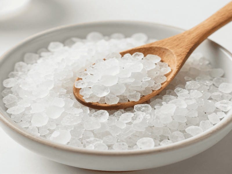 Sea salt in a bowl for DIY electrolyte drink