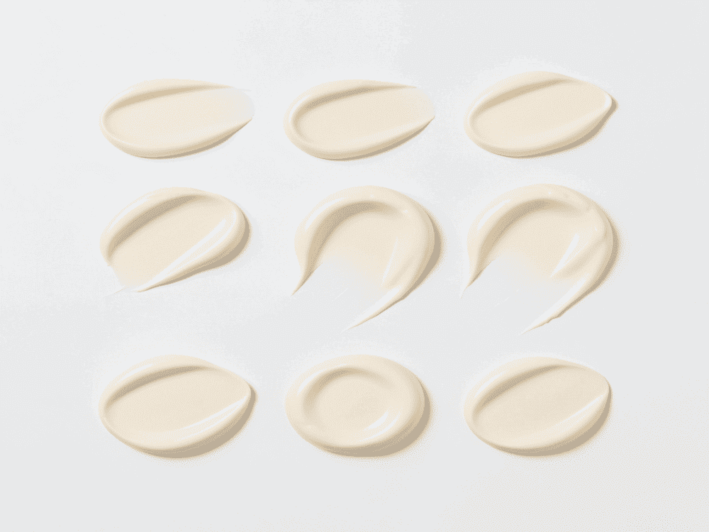 Different textures of barrier repair creams for sensitive skin