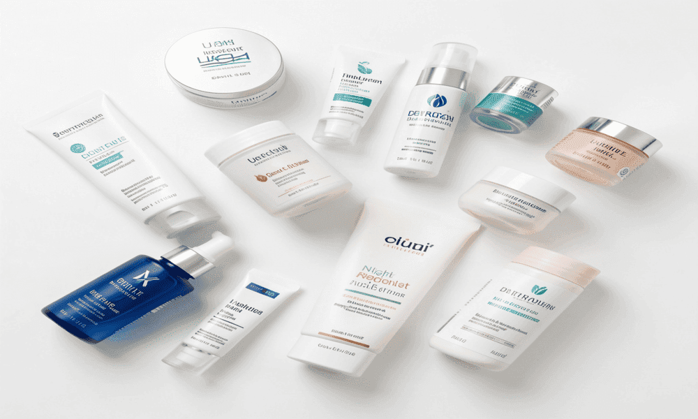Collection of dermatologist-recommended night creams