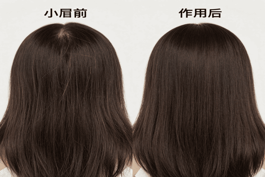 Before and after hair regrowth in women with thinning hair