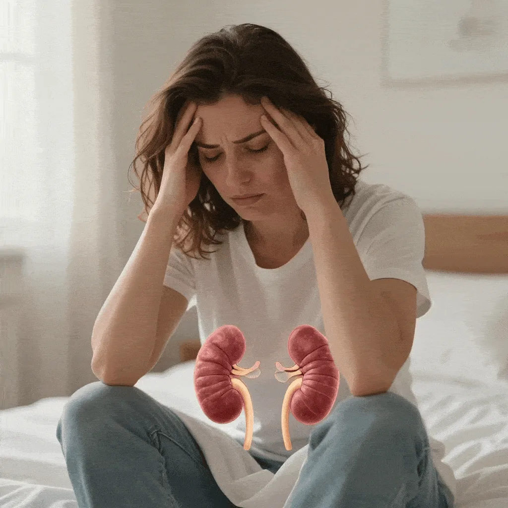 Adrenal fatigue symptoms in females including extreme morning exhaustion and hormonal imbalance