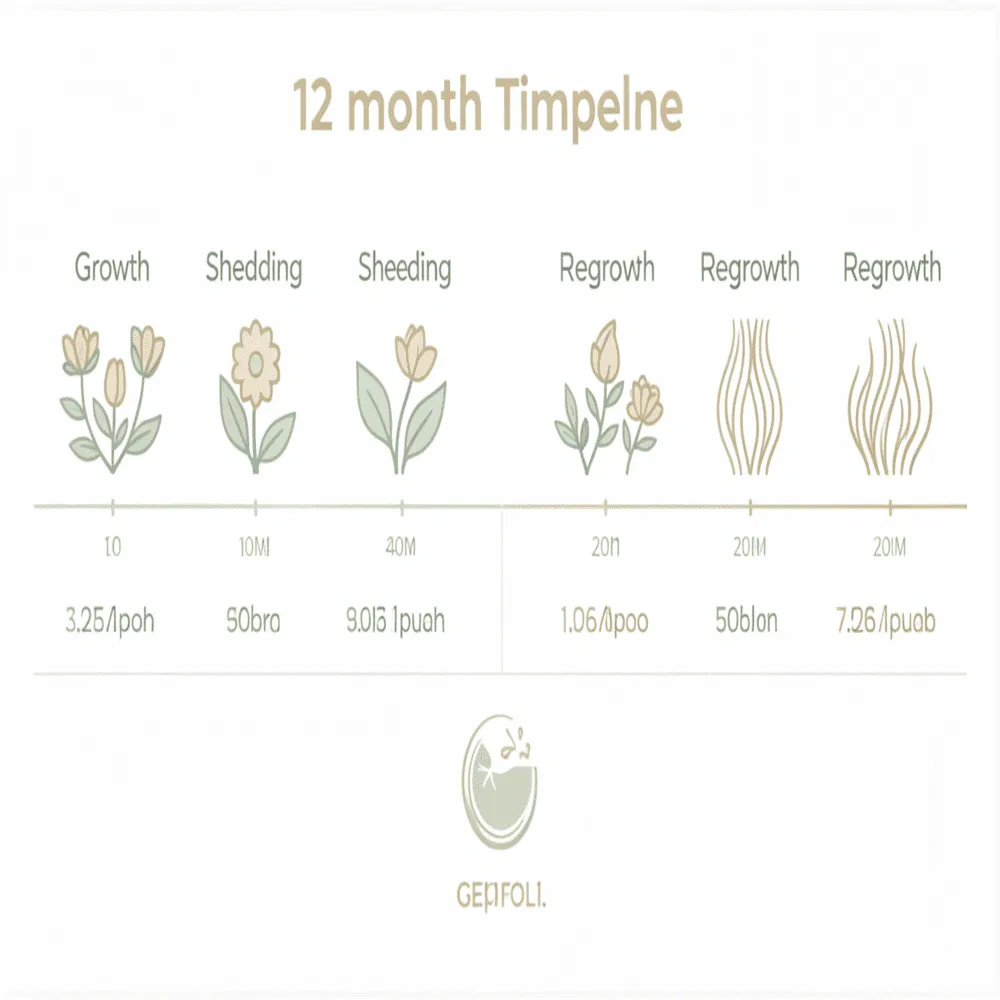 postpartum-shedding-timeline-chart Postpartum hair loss timeline 0 to 12 months chart.