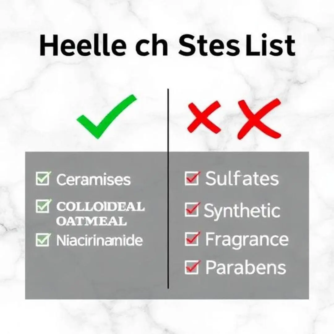 Must-Have Ingredients vs. Irritants to Avoid Checklist comparison of safe eczema ingredients versus common skin irritants found in soaps.