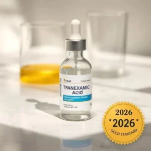Mechanism of Tranexamic Acid for Melasma 2026. How Tranexamic Acid for Melasma (2026) works as a plasminogen inhibitor to block pigment.