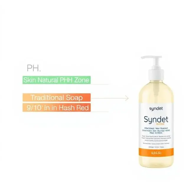 Optimal pH Levels for Sensitive Skin Cleansers Infographic of a pH scale highlighting that eczema-friendly body washes should be slightly acidic to match the skin's natural pH.