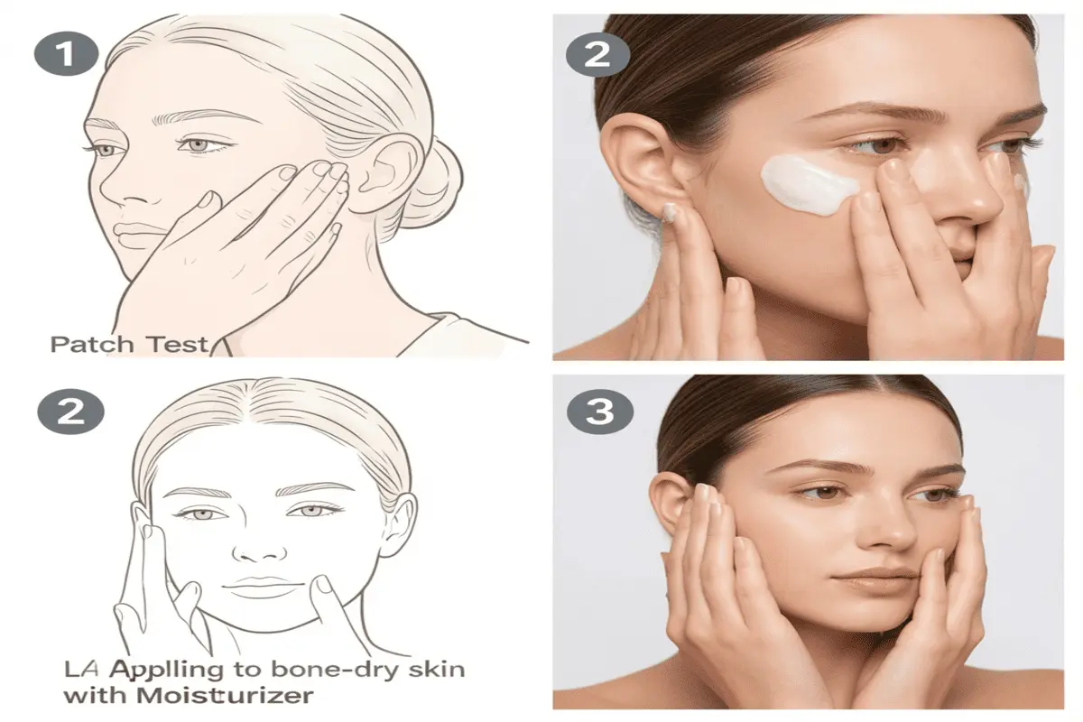 Step-by-step application guide for using Vitamin C for Sensitive Skin.