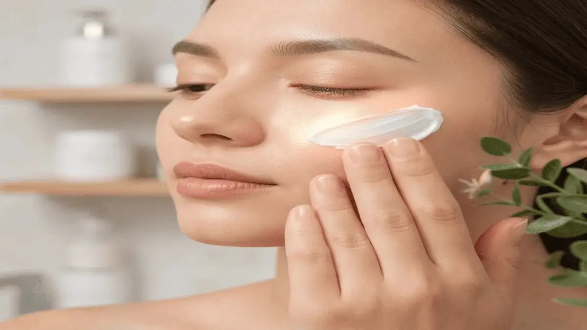 A soothing close-up of a person applying restorative cream to represent the best way to Heal Your Skin Barrier Fast.